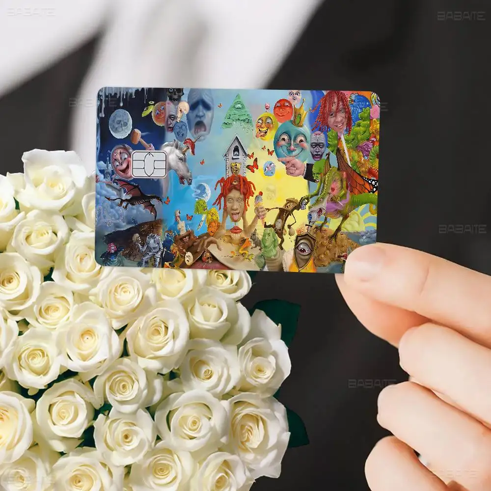 Rapper T-Trippie Funny R-Redd Anmie Sticker Film Skin Cover For Credit Card Debit Bank Card Front