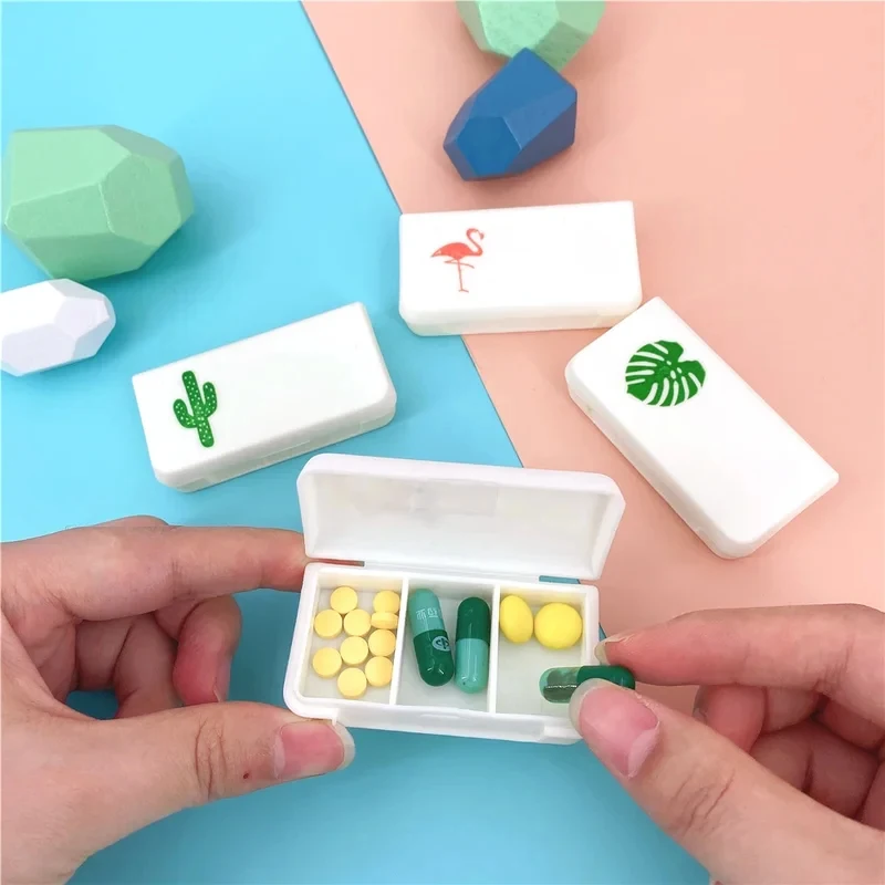 1-4Pcs Portable Pills Organizer Case 3 Grids PillBox Tablet Storage Container Weekly Medicine Pill'S Box Pill Case Drug Dispense