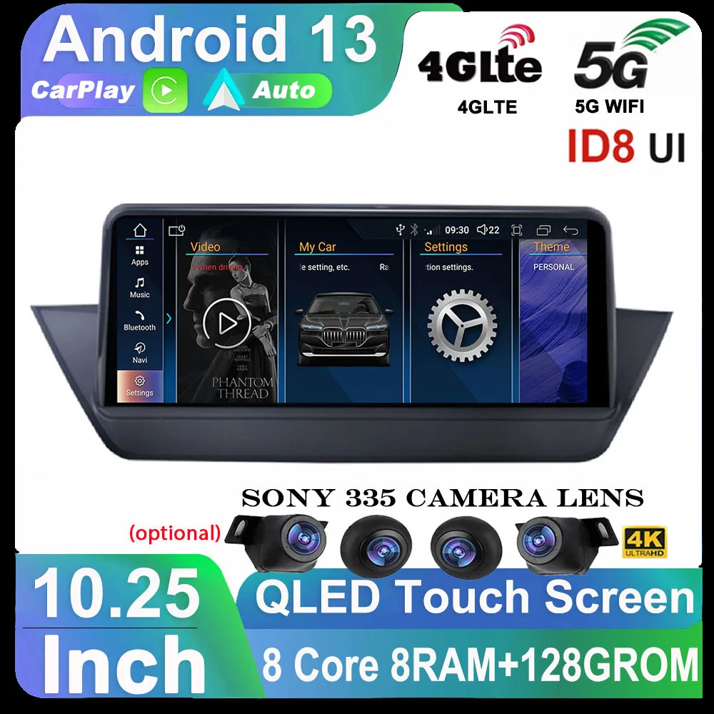 

10.25" ID8 Android 13 Auto Car Video Player Carplay GPS Navigation For BMW X1 E84 2009-2015 Multimedia QLED Touch Screen Radio