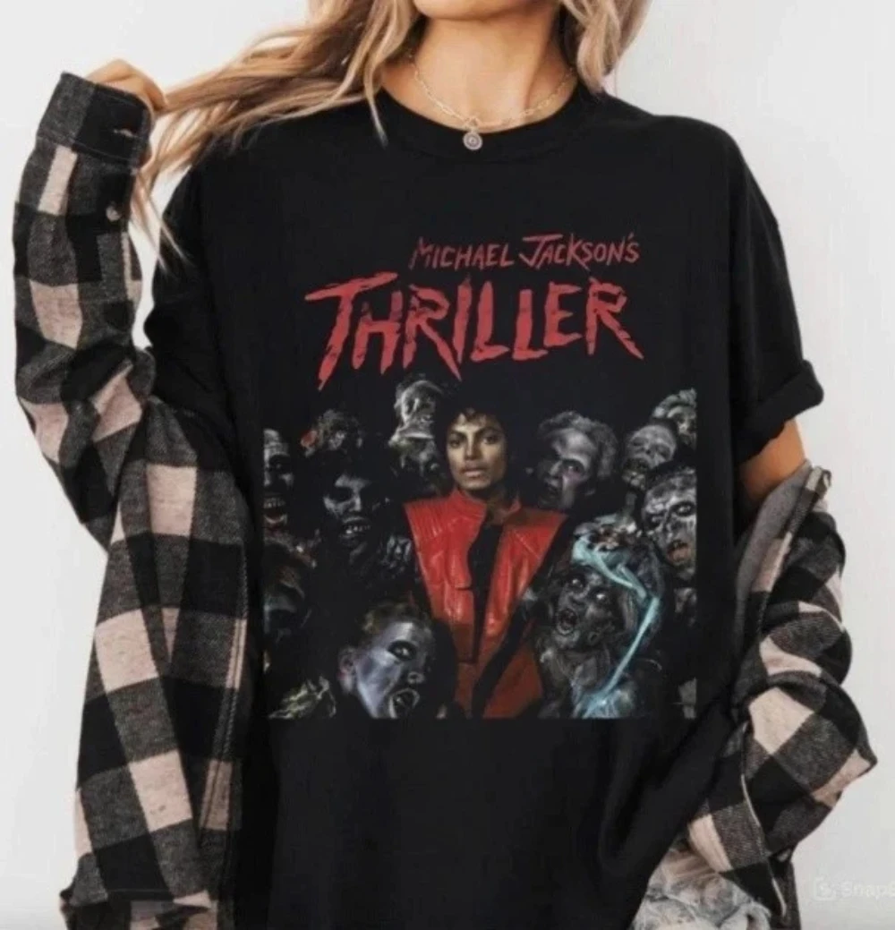 Michael Jackson 80s Thriller Crew Neck T-Shirt, Unisex, Summer Pure Cotton Streetwear Shirt/T-Shirt  graphic t shirts