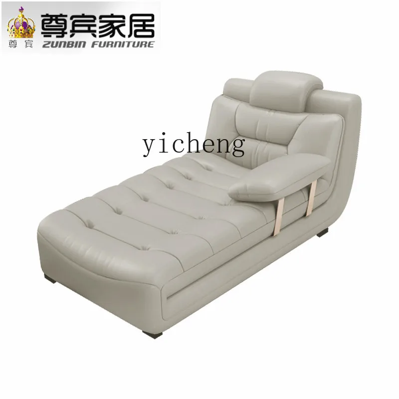 Zws Modern Lazy Leather Sofa Small Apartment Single Recliner Bedroom Apartment Hotel Chaise Bed