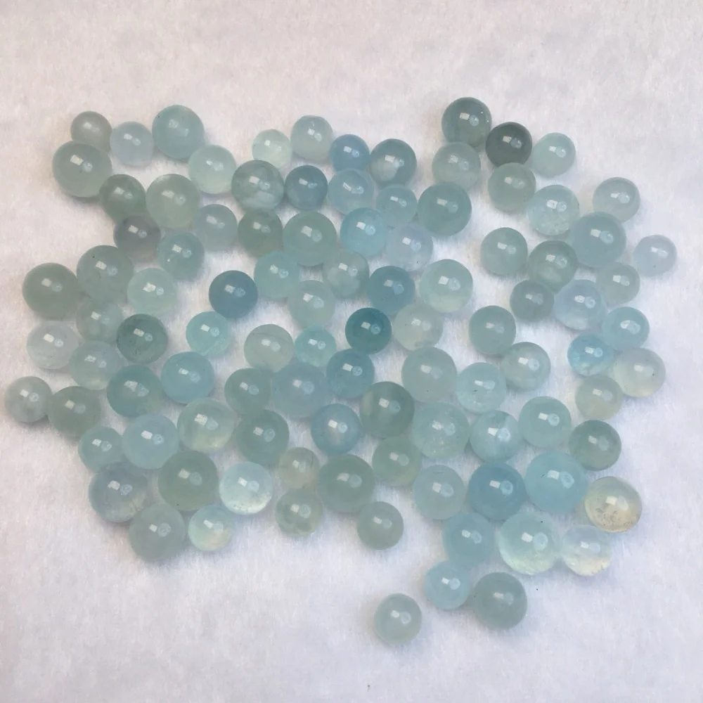 30PCS Natural Aquamarine Beads Crystal Carving Children Cute Jewelry Healing Holiday Gift 7-10MM