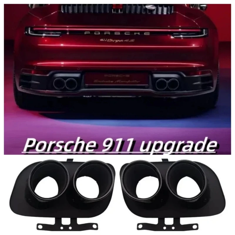 

Modified stainless steel exhaust pipe suitable for 20-23 year Porsche 911 four-out Sport black titanium tail throat 992