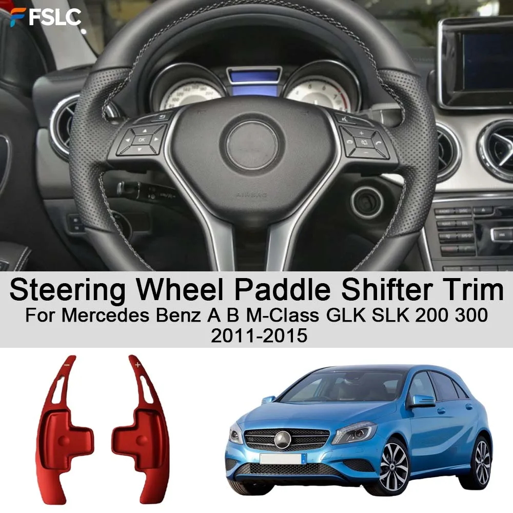 

Car Decoration Steering Wheel Paddle Shifter Trim For Mercedes Benz A B M-Class GLK SLK 200 300 2011-2015 Car Upgrade