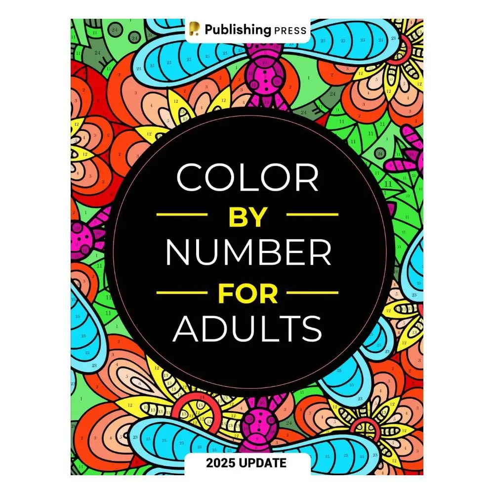 80 Pages Color By Number for Adult Anxiety Stress Relief Coloring Book Unique Background Drawing Painting Book Men Women Teens