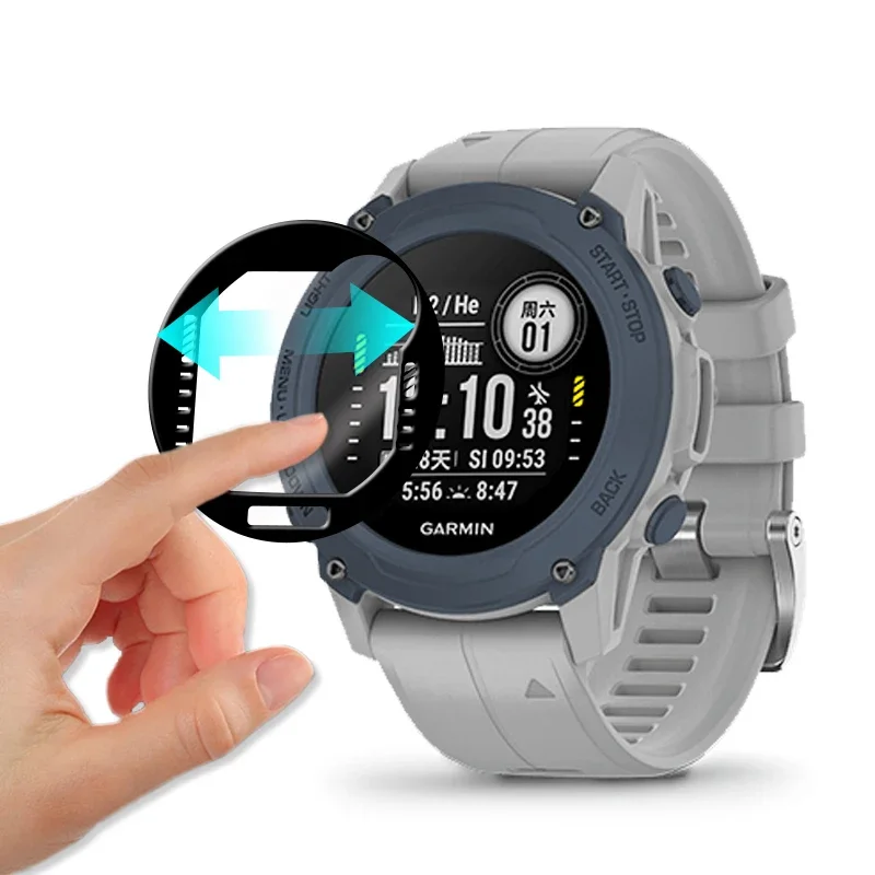 For Garmin Descent G1 SmartWatch Ultra Clear Full Cover 3D Curved Plating Soft PMMA Film Screen Protector -Not Tempered Glass