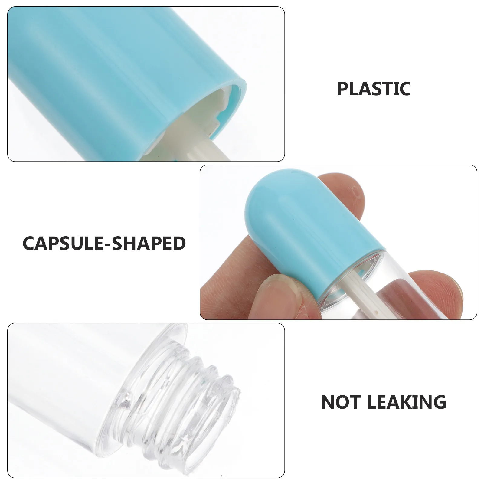 12Pcs 미니 휴대용 립글로스 튜브 캡슐 모양 리필 가능 립밤 로션 마스카라 DIY 립스틱 튜브용 빈 용기