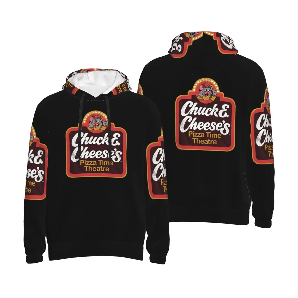 Chuck E Cheeses Pizza Time Theater Hoodies Hip Hop Pullover Autumn Winter Men's Women's Sweatshirts Long Sleeve Tops
