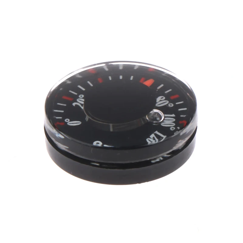 1pcs Mini Portable Round Diameter 20mm Outdoor Waterproof Plastic Circular Car Thermometer Pointer Degrees Celsius Thermometer