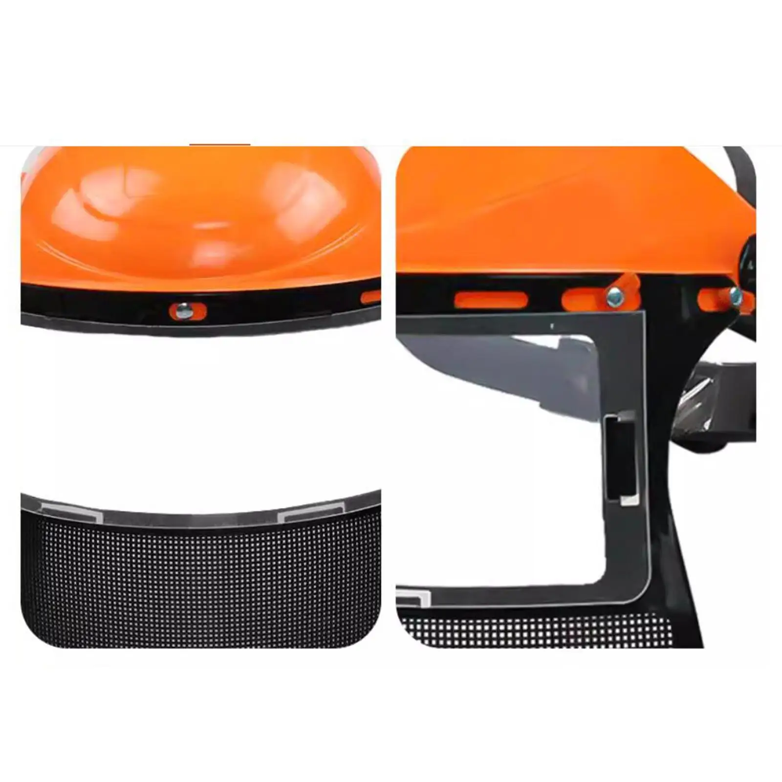 Hard Hat Face Shield Aluminum Bracket Metal Mesh Visor for Chainsaw Full Brim Safety Helmet Dustproof Mask Attachment