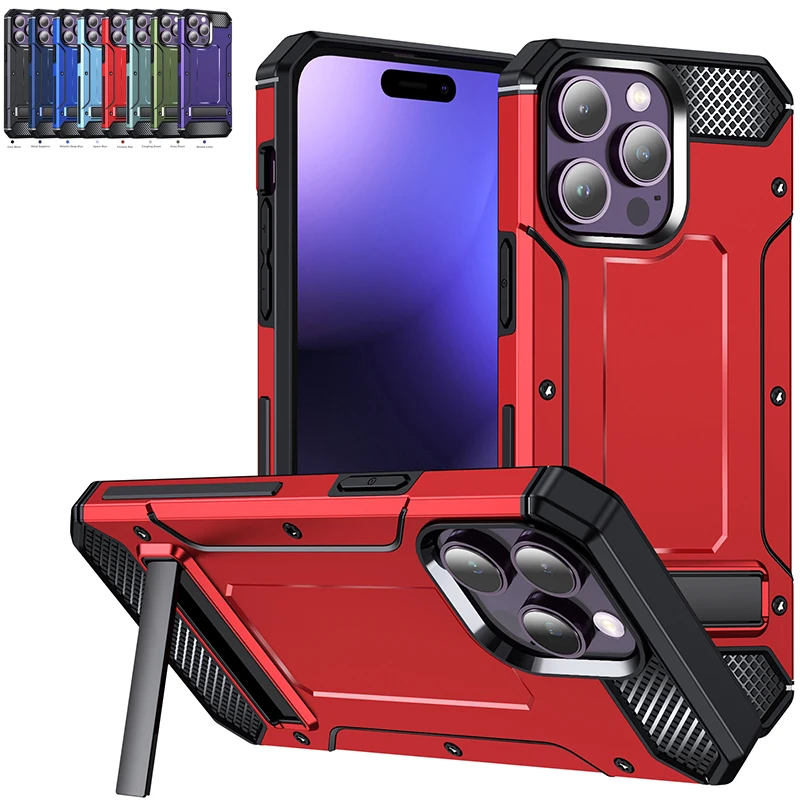 Luxury Stealth Bracket Case for iPhone Fall Cover 15 Plus 14 Pro Max 13 Pro 12 11 Pro Max X XR XS Max 8 7 Plus