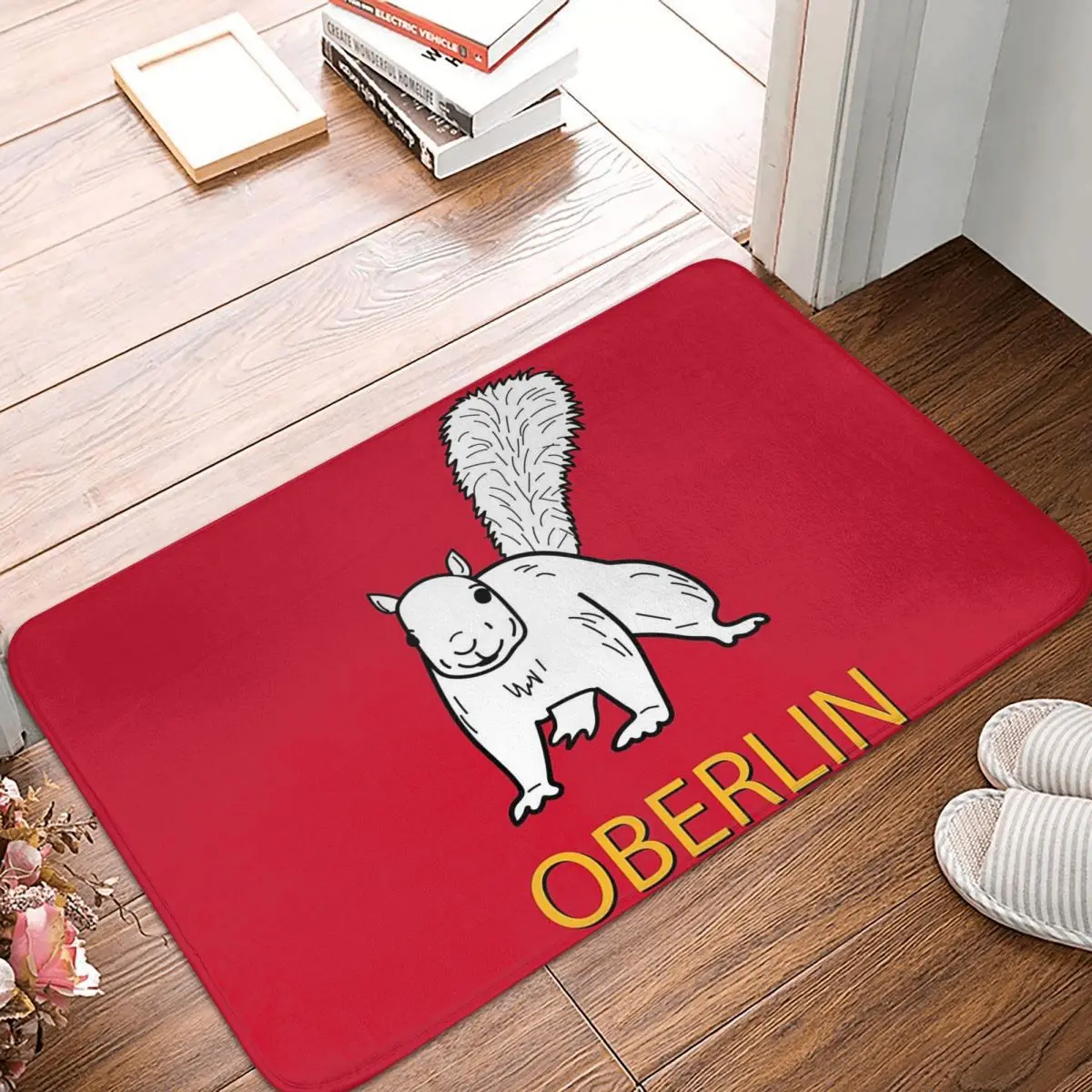 Cute Oberlin White Squirrel Anti-slip Doormat Floor Mat Water oil proof Carpet Rug for Kitchen Entrance Home Bedroom Footpad Mat