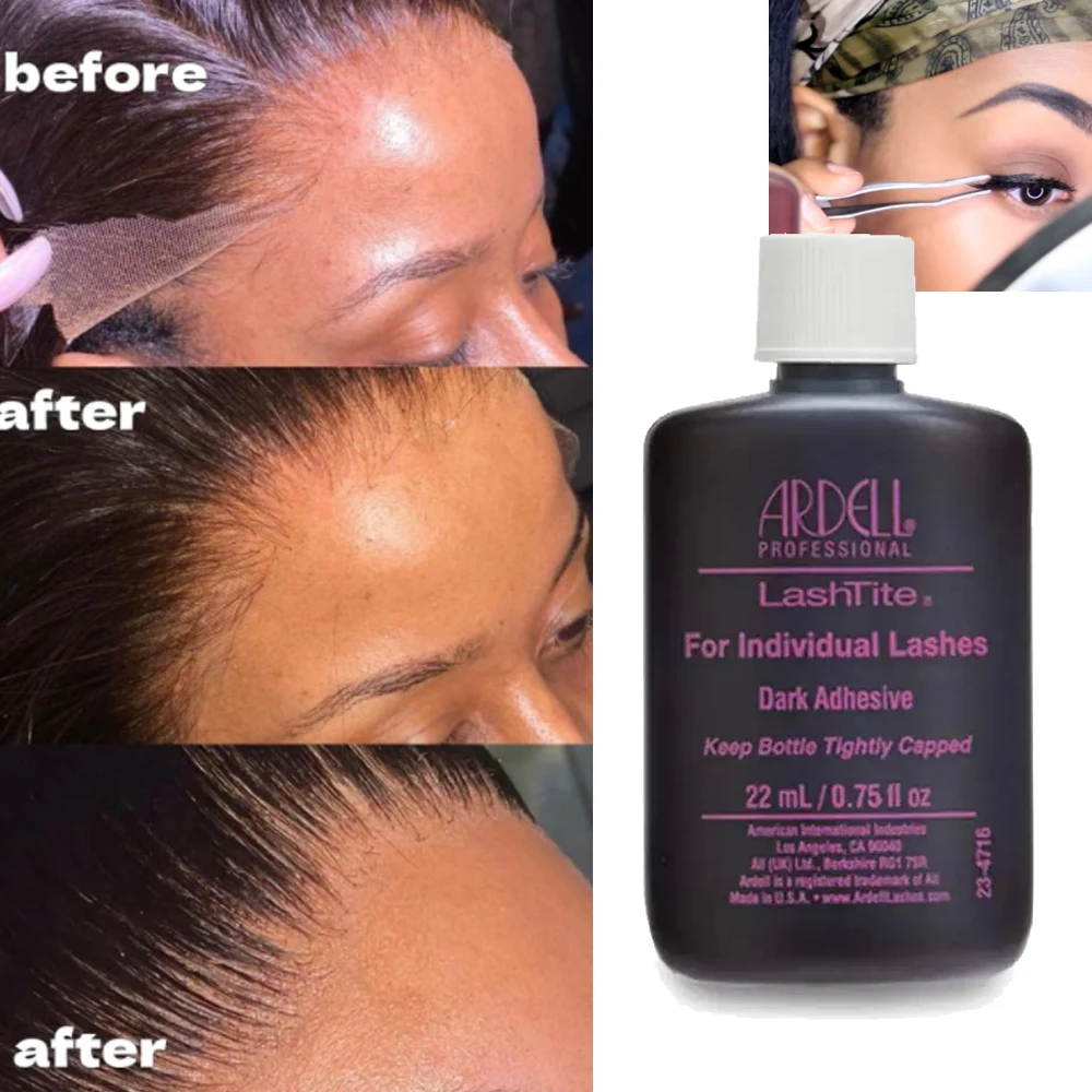 Dark Adhesive for Individual， and LashFree Eyelash Adhesive Remover Bundle , 2-in-1 Lash Glue and Wig Glue