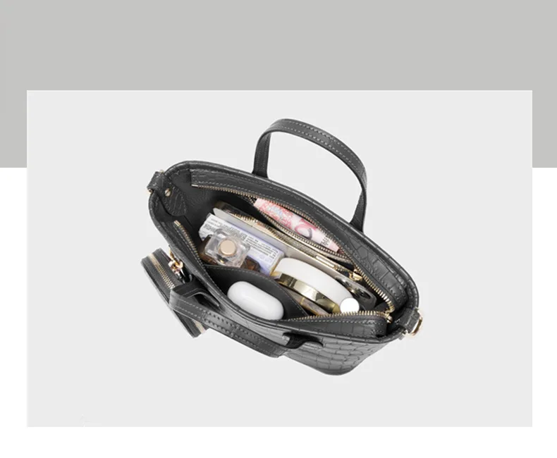 Crocodile Skin Leather Women's Bag 2025 New Niche Handbags Small Shoulder Crossbody Bag Luxury Fashion Basket Bags view 6