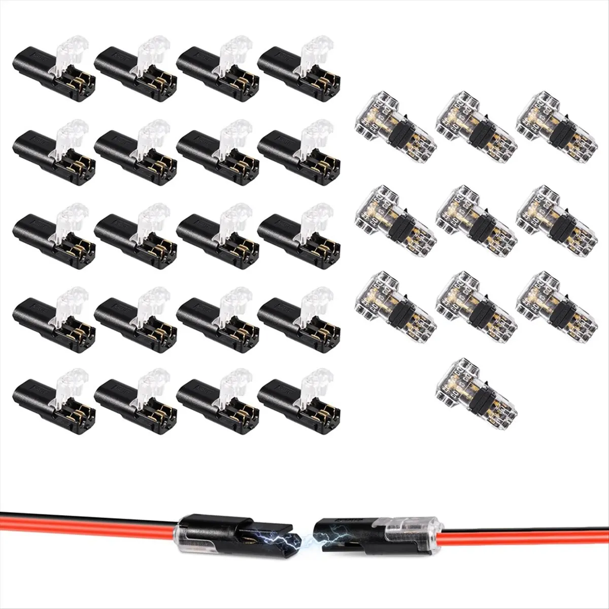 A50U 30Pcs Low Voltage Wire Connectors, Pluggable LED Wire Connectors 3 and 2 Pin Way Connectors LED Strip Connectors