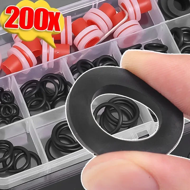 

200/100 шт. уплотнительное кольцо, уплотнительная прокладка для крана, уплотнительная шайба, универсальное силиконовое уплотнение для сантехники, резиновые прокладки для труб, кольца, заглушки, пряжки