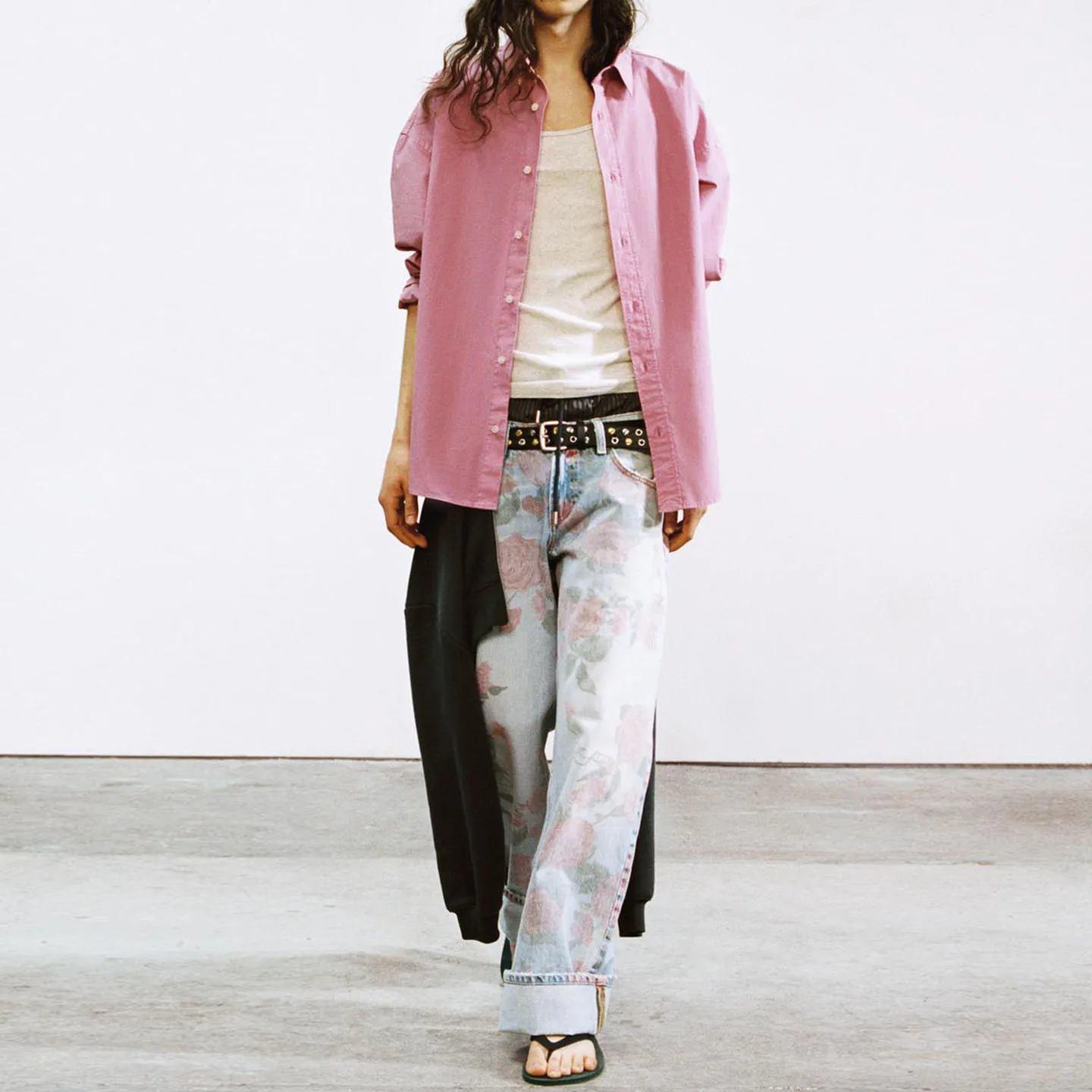 Fashionable Low Waist Straight Leg Printed Jeans Women's Summer 2026 Zigzag Cuff Denim Pants Ladies Straight Fit Trousers