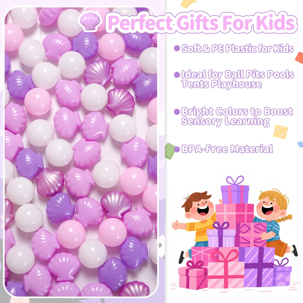 COLOBOBO 100 pezzi di palline morbide non tossiche gratuite con borsa a rete per bambini, forniture per attività, giocattoli, regali di compleanno e Natale