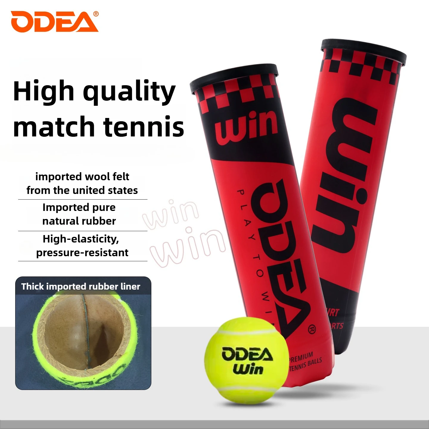 

Odea Competition Training Tennis Balls,High-Bounce,Durable and Wear-Resistant,Pressure Canned Tennis Balls