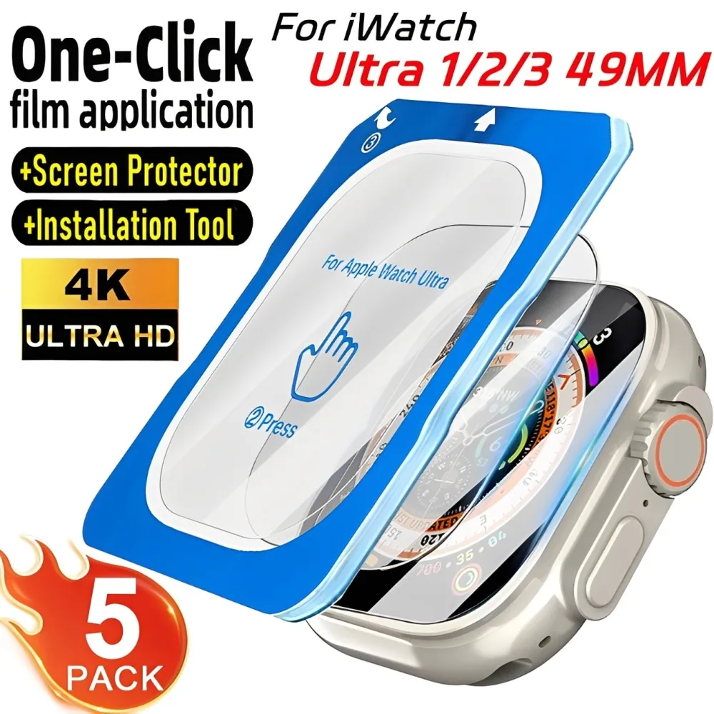 

Tempered Glass Films for Apple Watch Ultra 3/2/1 49mm Easy install HD Anti-Scratch Cover Screen Protectors For iWatch Ultra 3 2