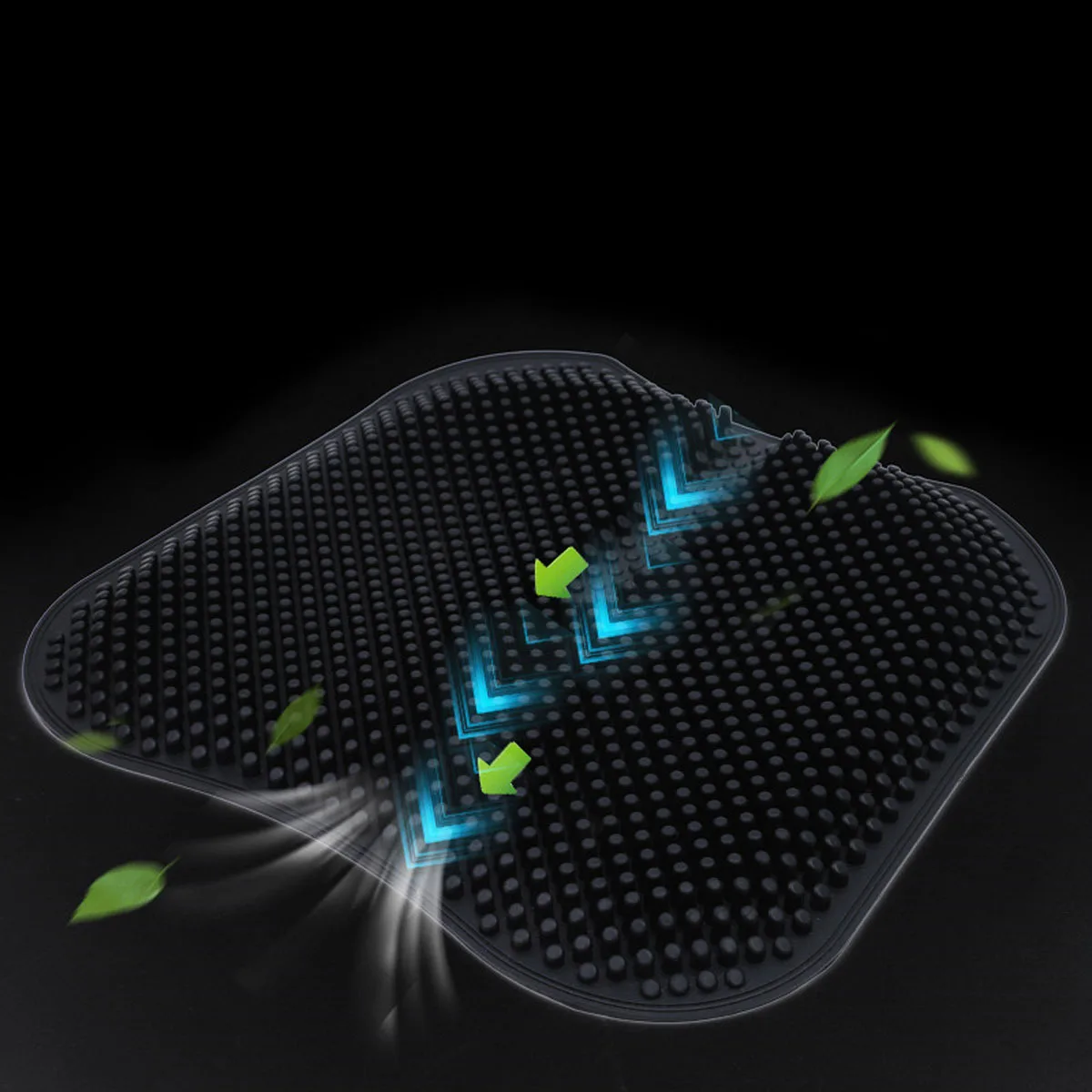 Дышащая автомобильная силиконовая массажная подушка, черная, удобная нескользящая подушка для сиденья, крутая циркуляция воздуха, подходит для всех