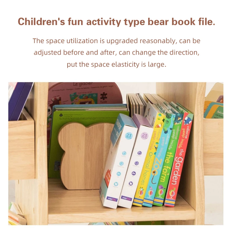 Wooden Rotating Rotating Bookshelf round Bookshelf Library Bookshelf Children Family Bookcase Furniture Display Stand