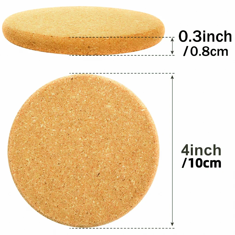 Fashion Round Drink Cork Coaster 0.8cm Thicken Engraved Rural Road Tea Coffee Mug Holder for Kitchen Mat Tableware