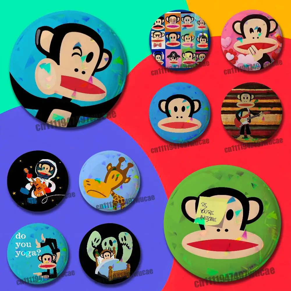 For P-PaulS Monkey F-FrankS Badge Case Custom Pin Insignia Emblem Round 25mm Brooch Button Laser Cover