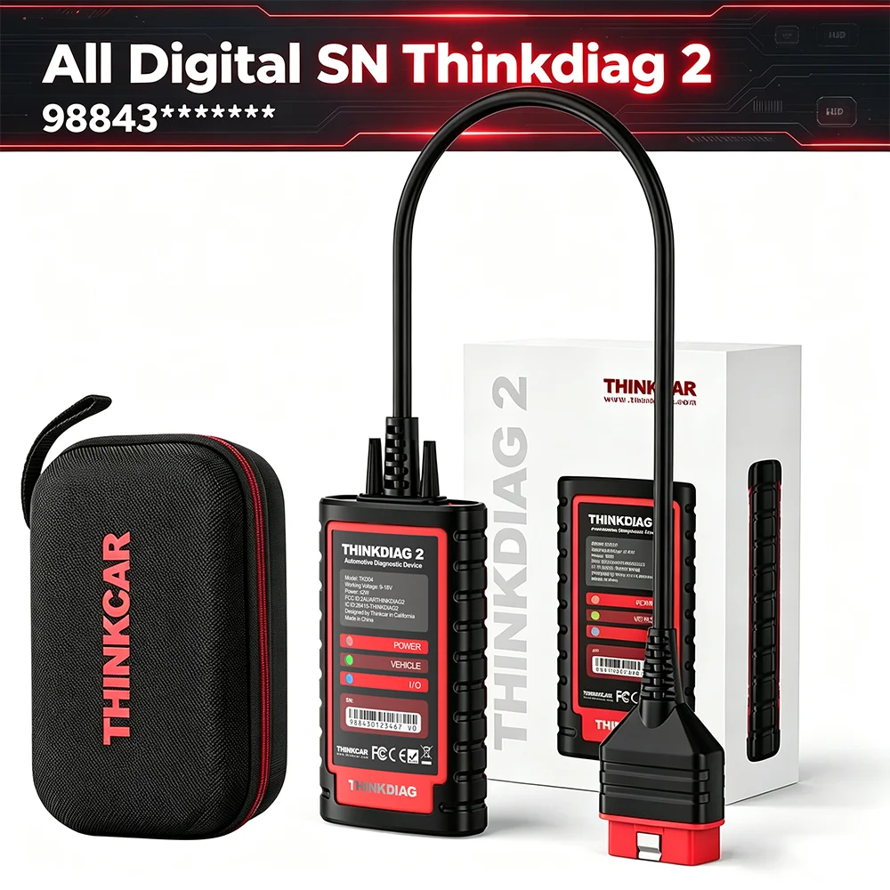 [Numéro de série entièrement numérique] THINKCAR Thinkdiag 2 CANFD Outil de diagnostic automobile pour tous les systèmes, codage ECU, test actif, 15 fonctions de réinitialisation, scanner OBD automobile, TPMS, FCA Autoauth, tous les numéros de série