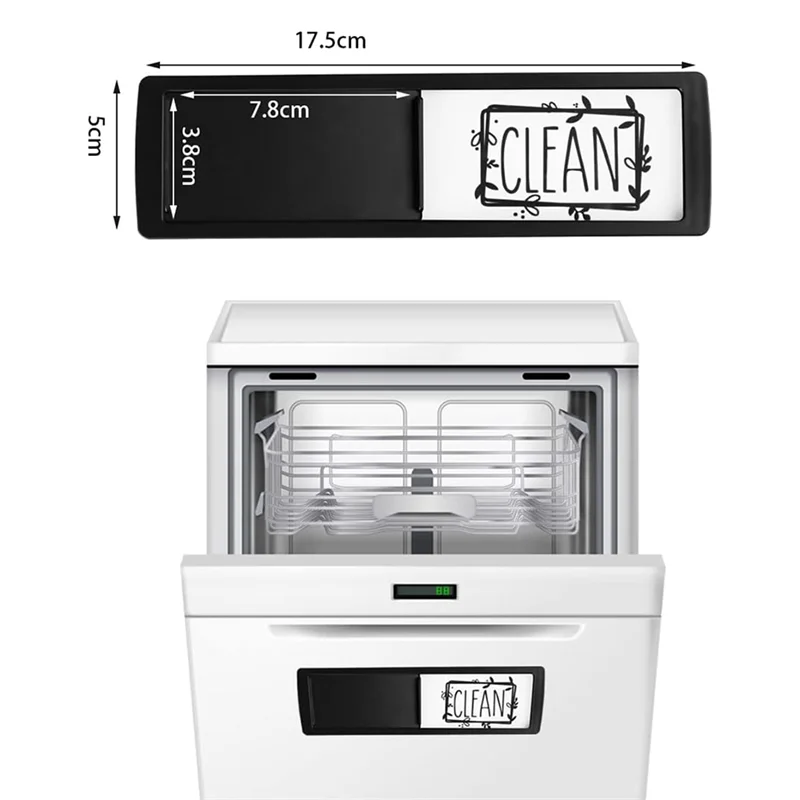 ABGN 2 قطعة غسالة الصحون المغناطيس نظيفة القذرة علامة مصراع الأسود فقط يتغير عندما تدفع ذلك أطباق غير قابلة للخدش نظيفة القذرة