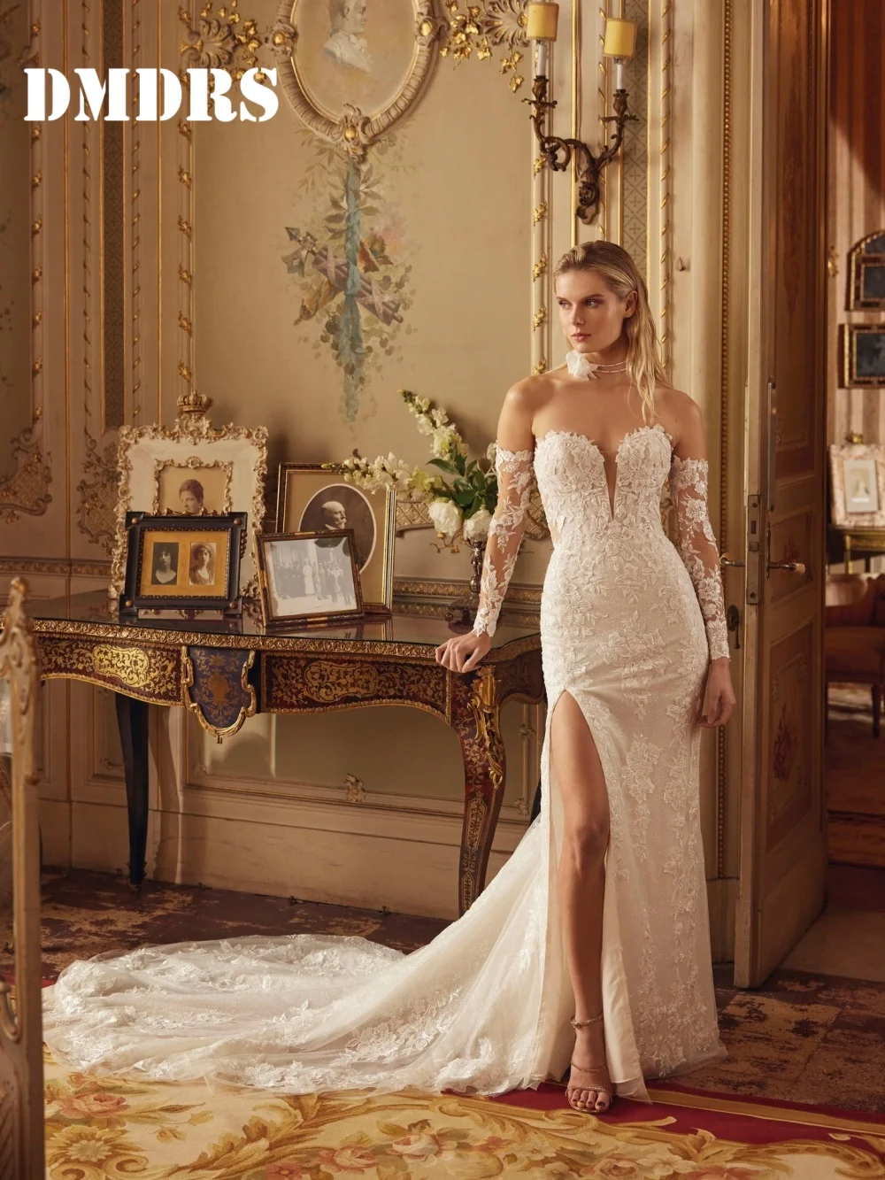 

Graceful Sweetheart Wedding Dresses Charming Sleeveless Bridal Gowns Elegant Appliquéd A-Line Floor-Length Wedding Gowns Vestido