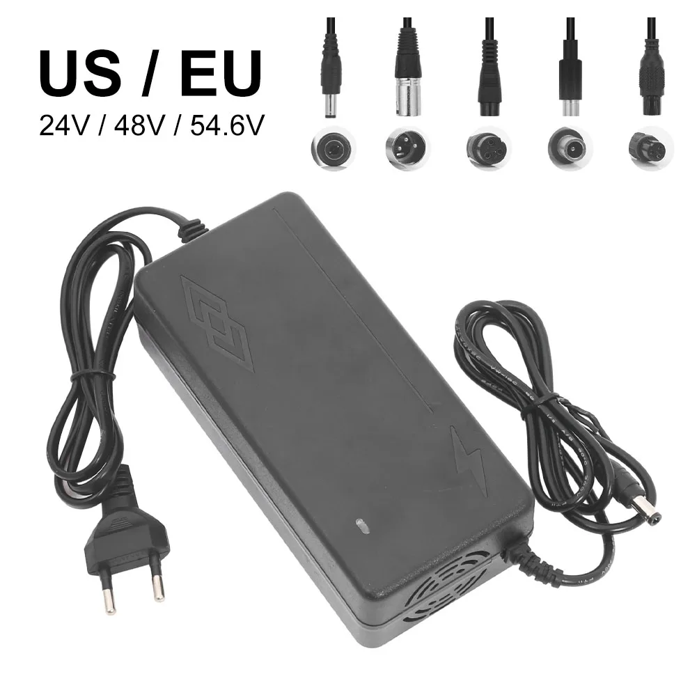 24V/42V/54.6V Electric Bicycle Charger Electric Scooter E-Bike Battery Charger for 24V 36V 48V 6S 7S 10S 13S XLR Li-ion Battery