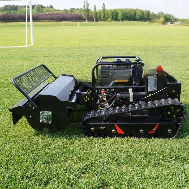 23HP Remote Control Tracked Flail Mower, Heavy Duty Orchard Slope Grass Cutter, All Terrain RC Lawn Cutting Machine