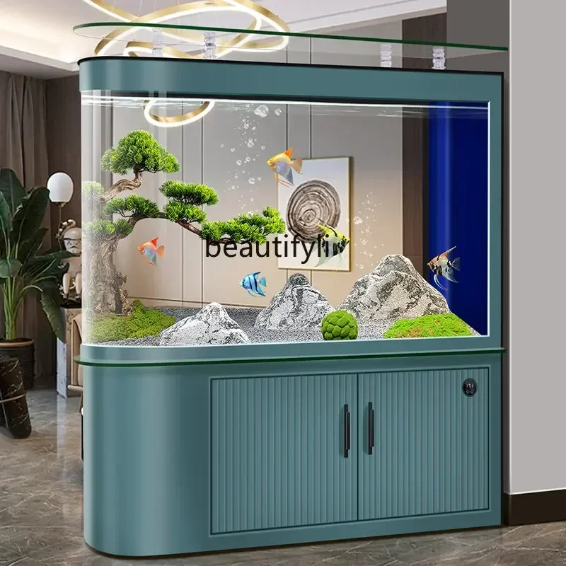 New Fish Tank Partition Screens Living Room Home Affordable Luxury Style Bottom Filter Aquarium Medium and Large