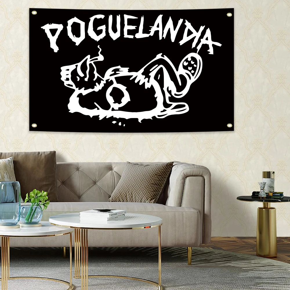 Piuuixe Poguelandia Flag Party Supplies Yard Signs Home Decor Hanging Poster for College Room Man Cave Welcome