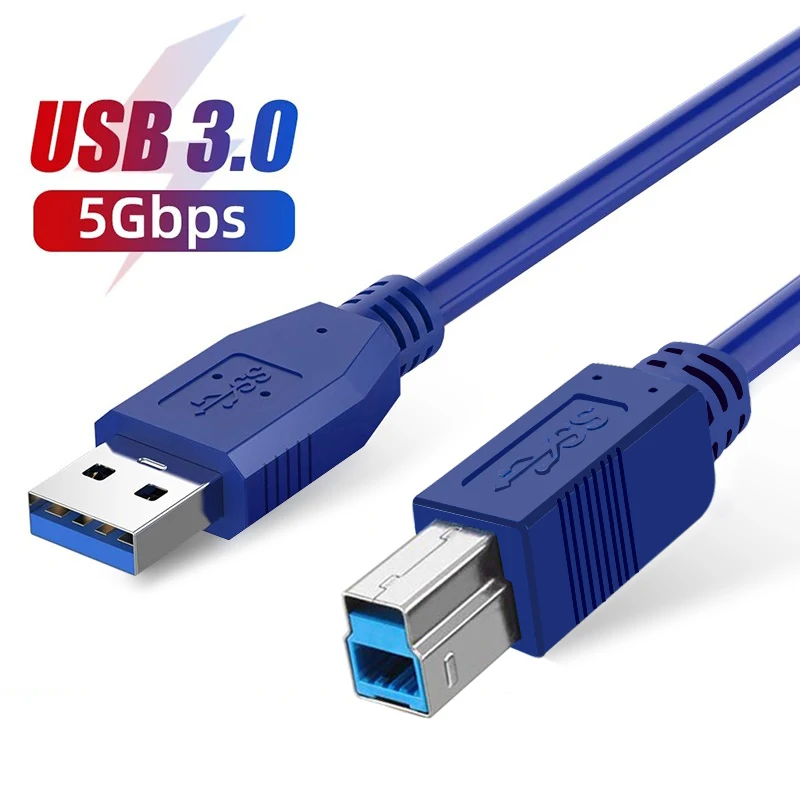 Kabel USB 3.0 typu A męski do B męski 5 Gb/s do laptopa PC Zewnętrzne dyski twarde Napędy Drukarka Skaner Stacja dokująca Hub