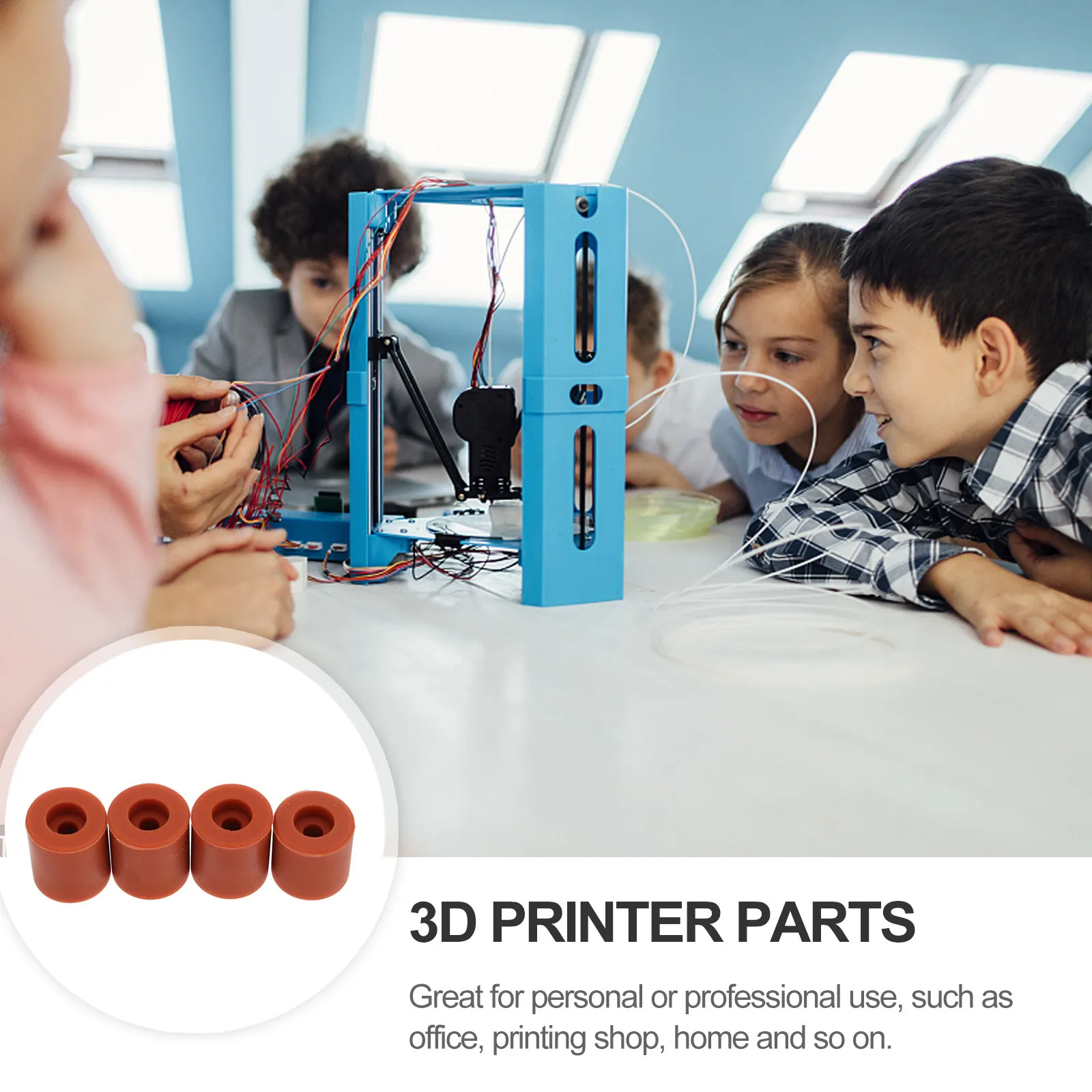 

4Pcs Hot Bed Leveling Column Premium Silicone Material Vibration Dampening 3D Printer Parts for Stable