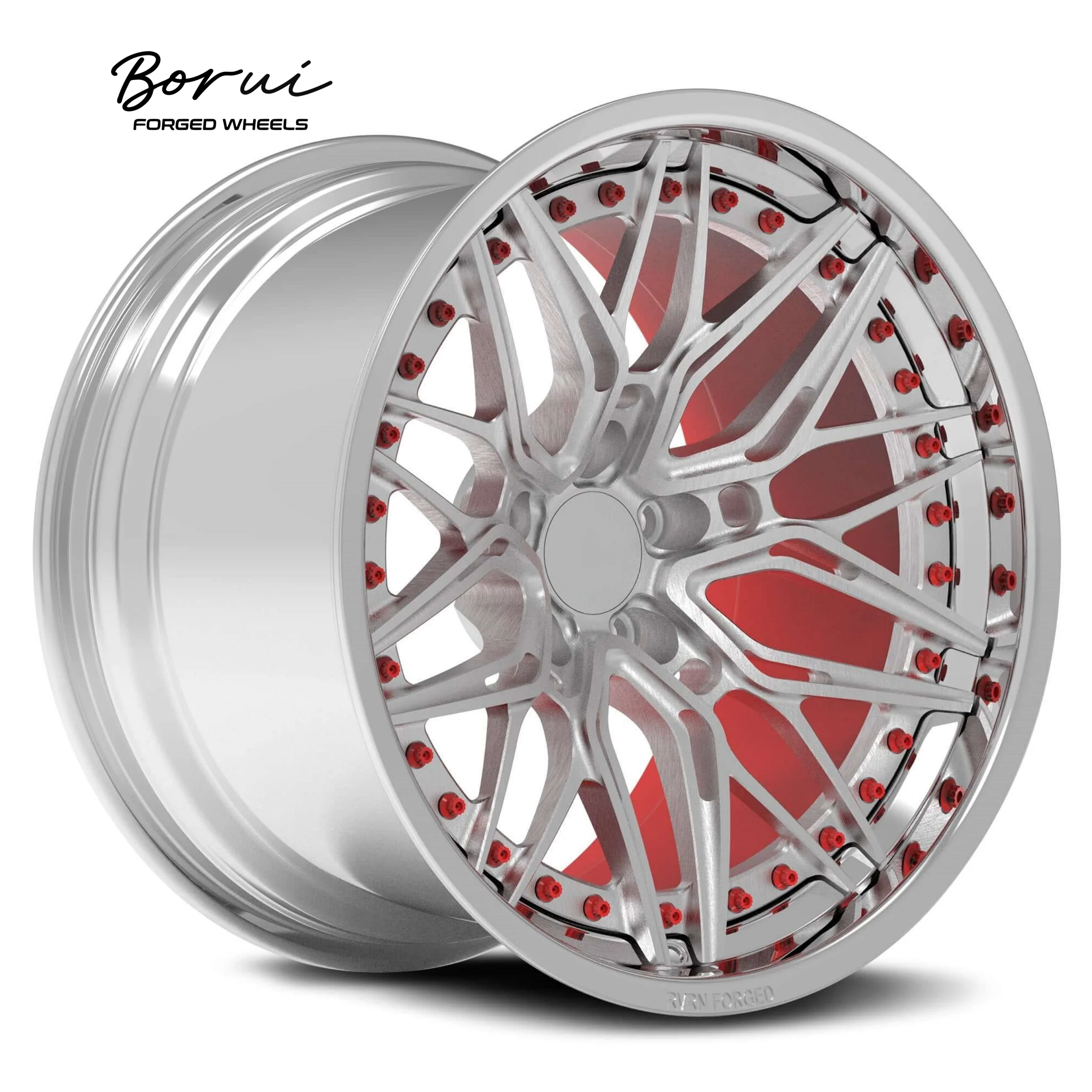 Borui Forged Wheel High Performance Racing Car Wheel Rims 2 Pieces Forged Aluminium Alloy New Condition PCD 100mm ET 20mm
