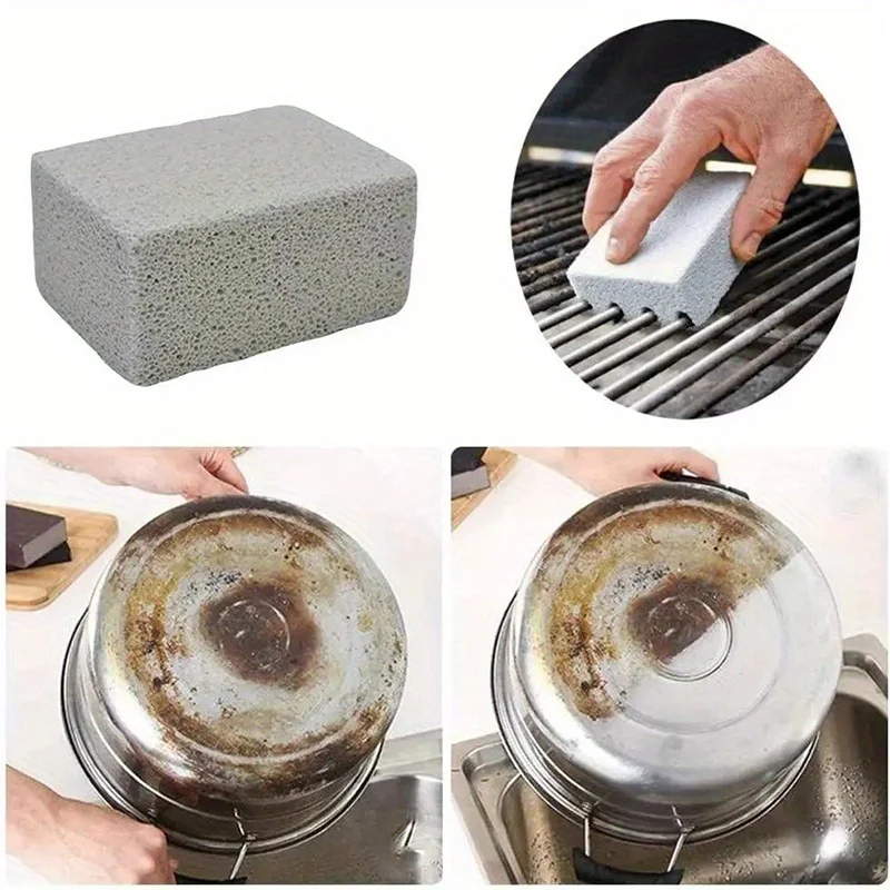 2Pcs Grill Griddle Cleaning Brick Block Ecological Grill Cleaning Brick De-Scaling Cleaning Stone for Removing Stains BBQ