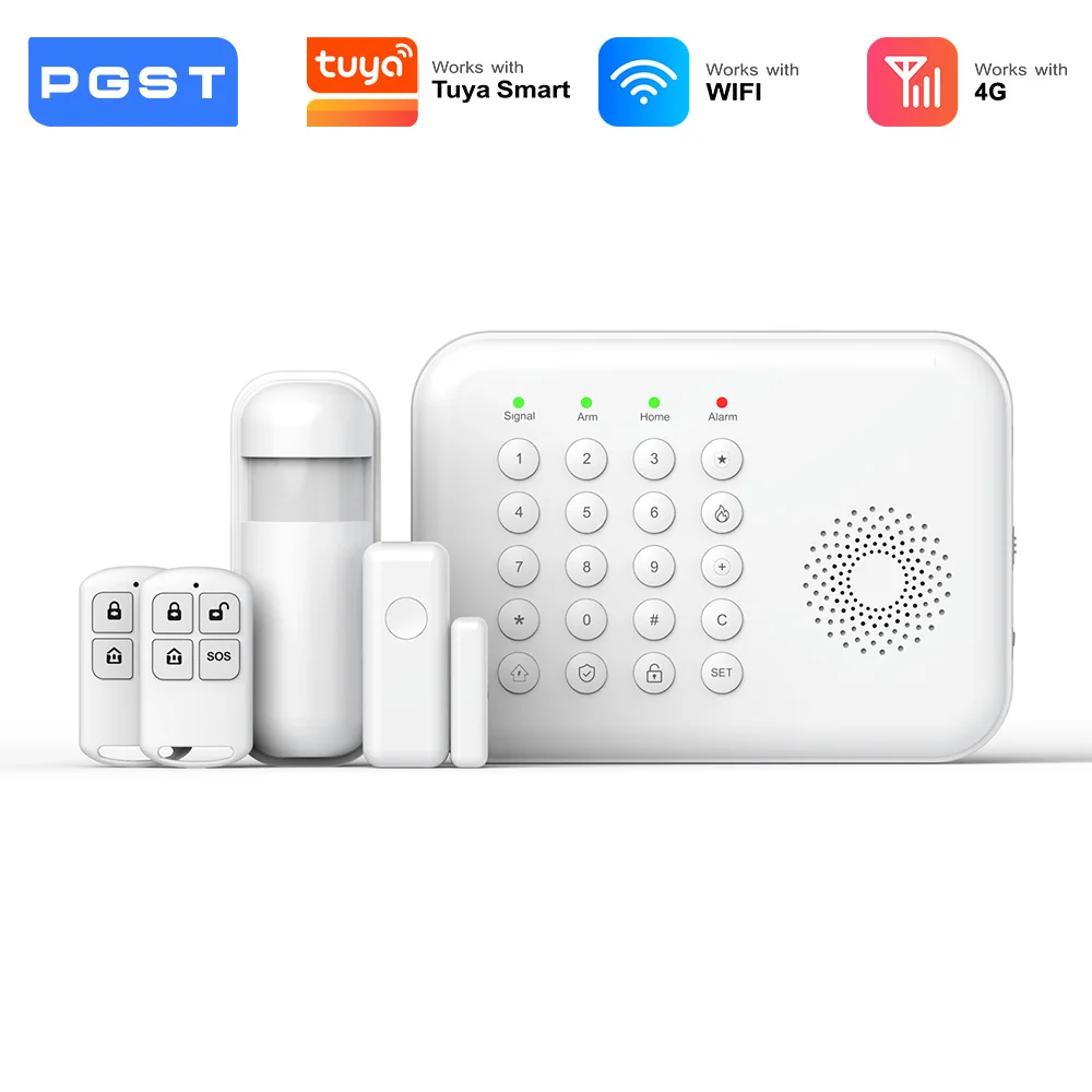 pgst-wifi-4g-security-protection-tuya-smart-life-home-automation-door-magnetic-motion-sensor-alarm-security-system-kit-set-alexa