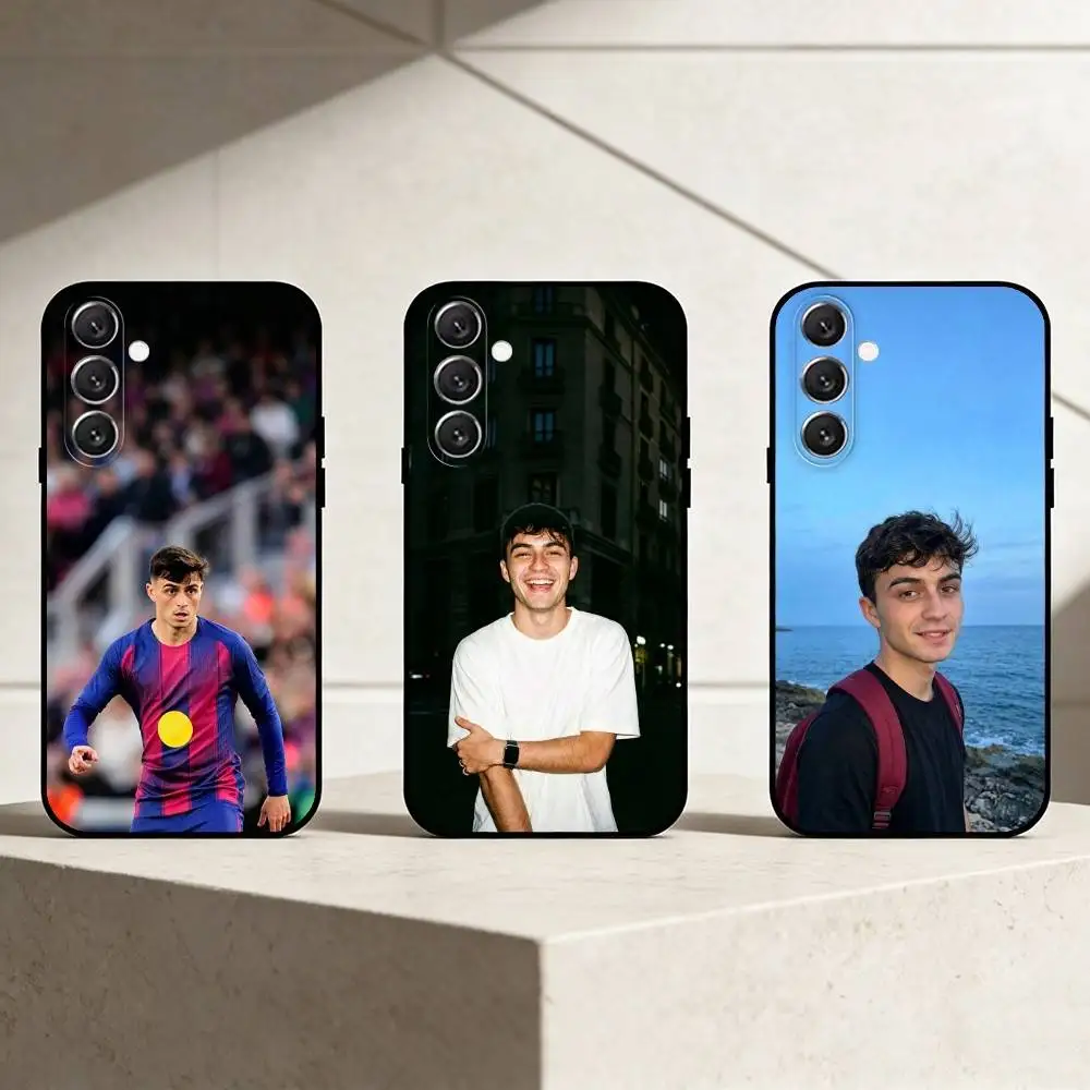 Capa de celular F-Football Barcelona Pedri para Samsung Galaxy A13,21s,22,31,32,52,53,71,72,73, capa preta macia