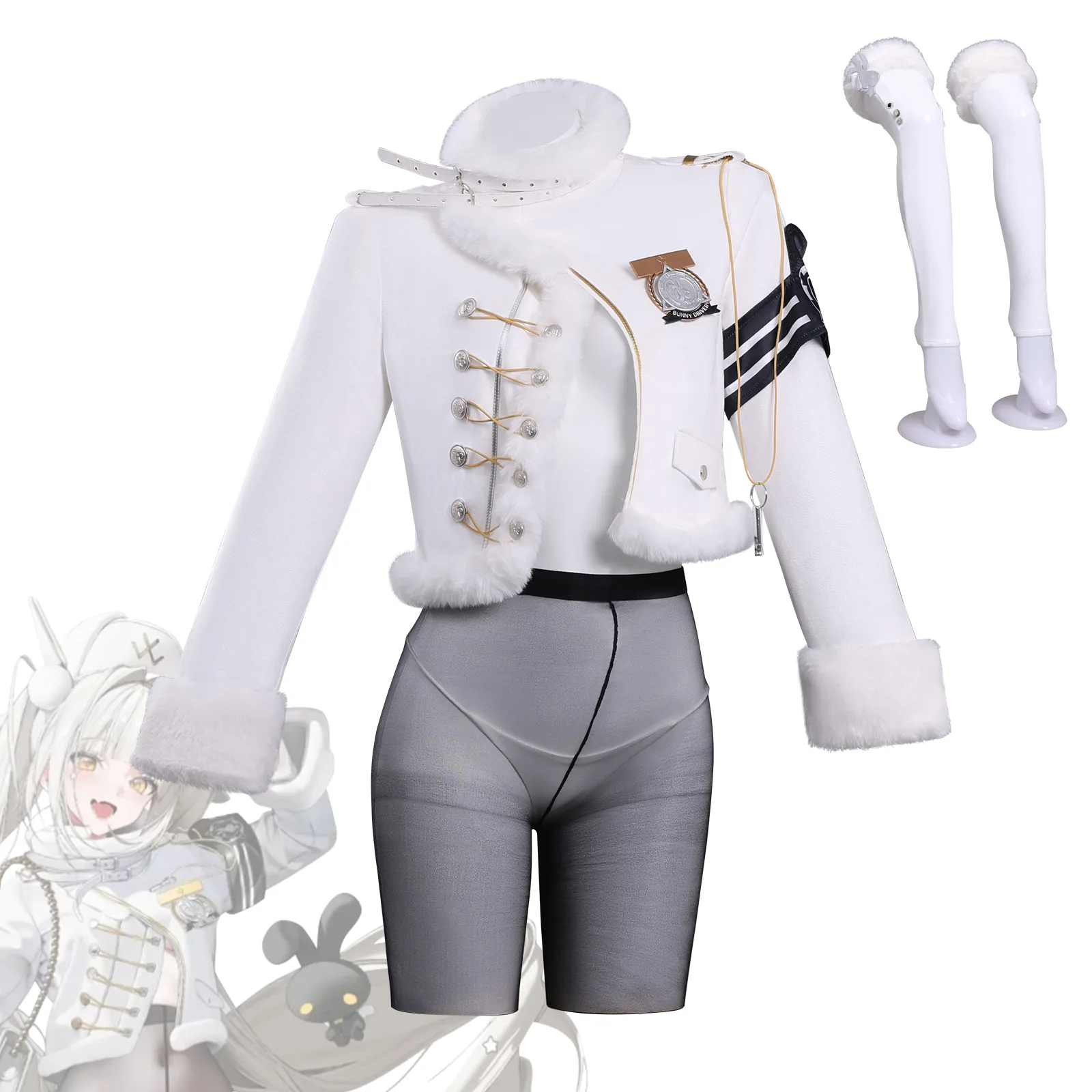 Game The Goddess of Victory Blanc Cosplay Costume Anime Blanc Fortune Express Skin Comic Animation Party Stage Clothing Wig