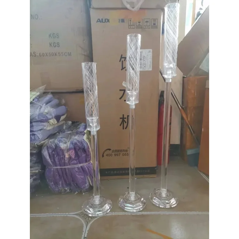 10set=30pcs acrylic candlestick table craft wedding center pillar road lead party candlestick home decoration