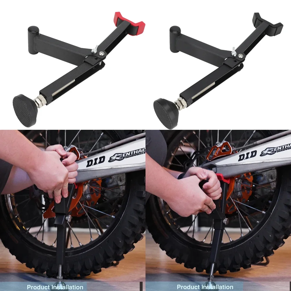 Universal Motorcycle Paddock Stand Wheel Stand Lift Portable Handle Single Sided Front Rear Support Foldable Tire Repairing Tool