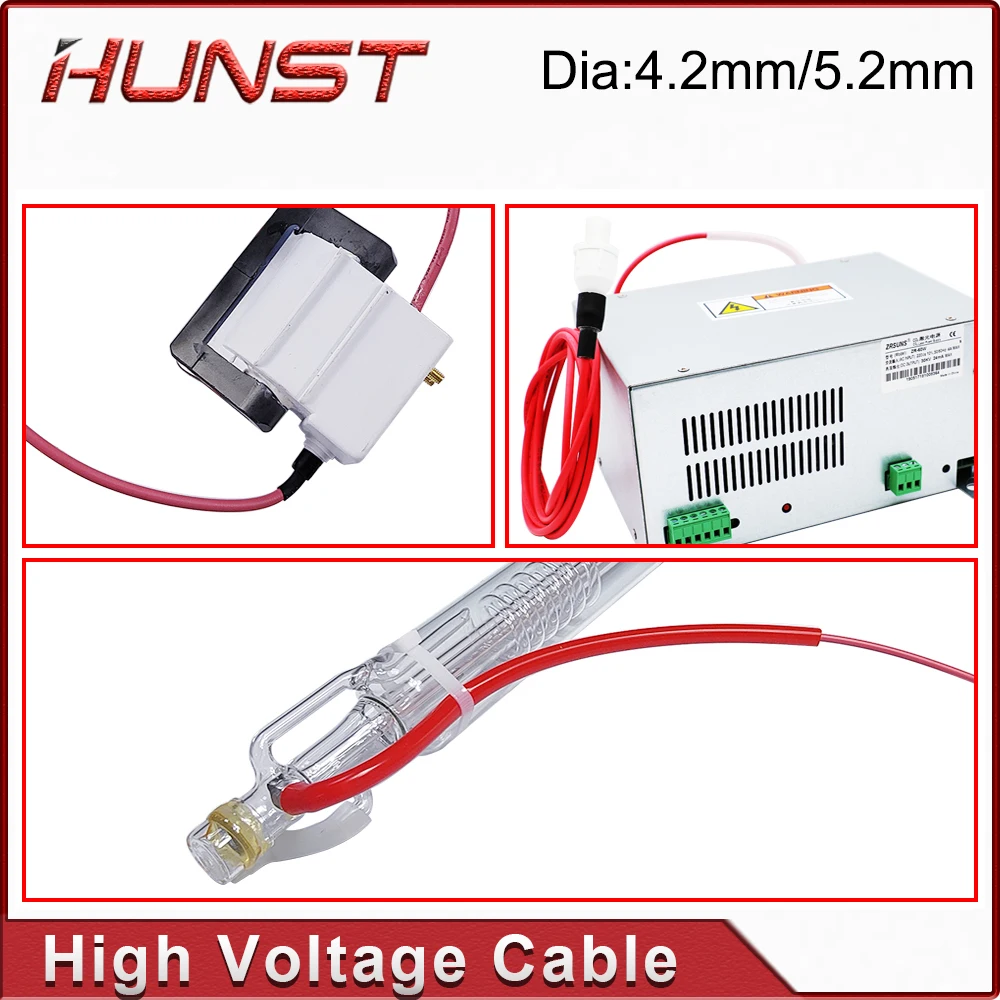 Imagem -06 - Hunst-cabo de Alta Tensão para Laser Co2 Alimentação Tubo Laser Máquina de Gravação e Corte m m 10m