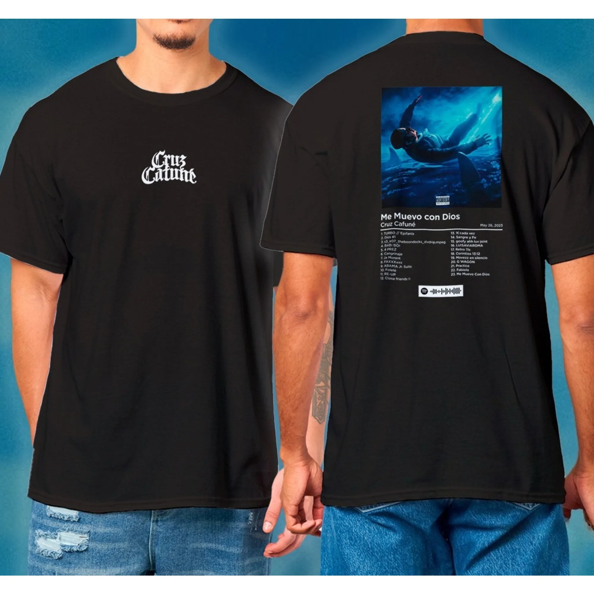 Summer Cruz Cafuné Bootleg Unisex Softstyle T-Shirt Casual Hip Hop Sports Loose Men T-shirt  The Same Style UNSEIX OVERSIZE TOP