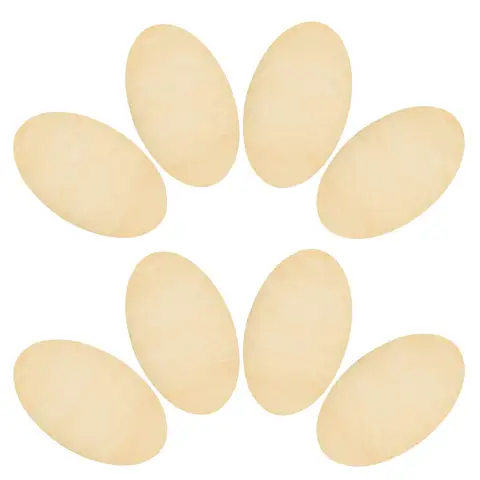 8개입 나무 타원형 컷아웃 미완성 목재 블랭크 타원형 모양 DIY 페인팅 장식 공예품 목재 디스크 홈 데코