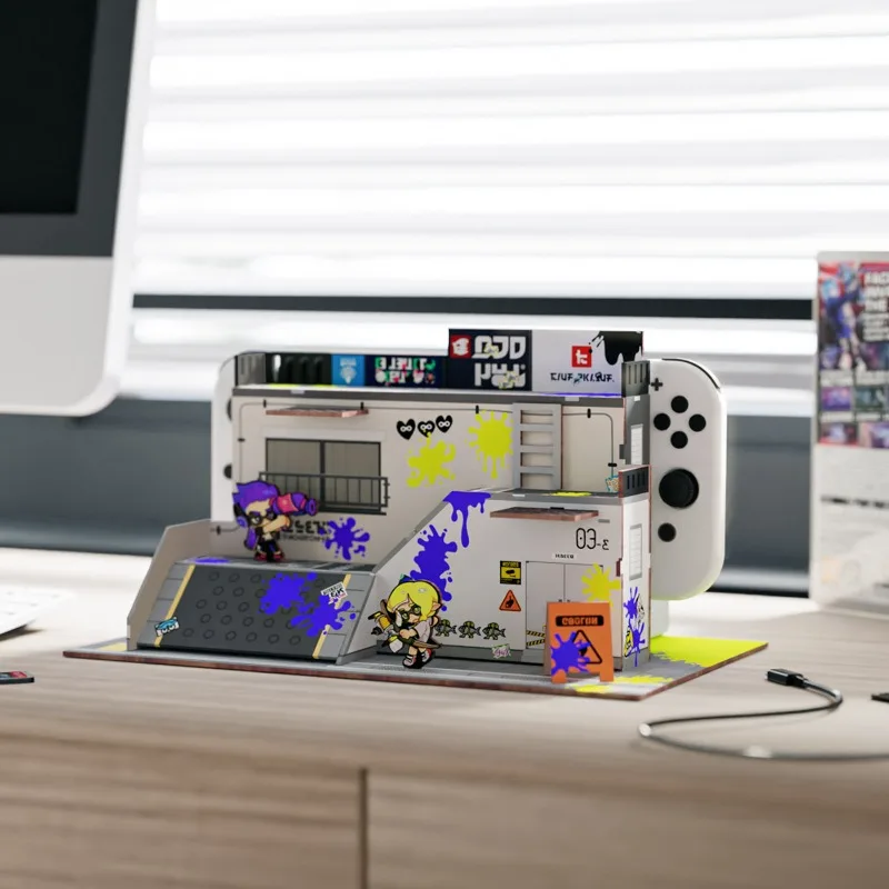 Game Splatoon3 Switch Oled Protective Case Base Multi-function Model Assembled Educational Collectible Decor Cospaly Doujin Gift