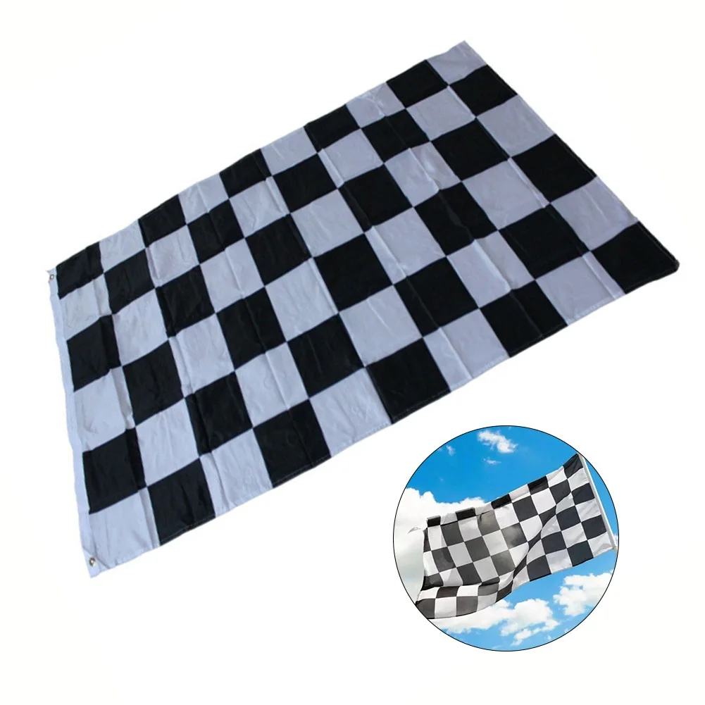 Classic Black and White Checkered Flag for Racing Enthusiasts Size 3x5FT Eye Catching Design Hang Easily with Metal Grommets