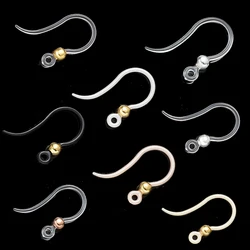 20pcs Resin Safety Non-Allergenic Plastic Earring Hooks Ear Wire with Ball Findings DIY Dangle Jewelry Making for Sensitive Ears